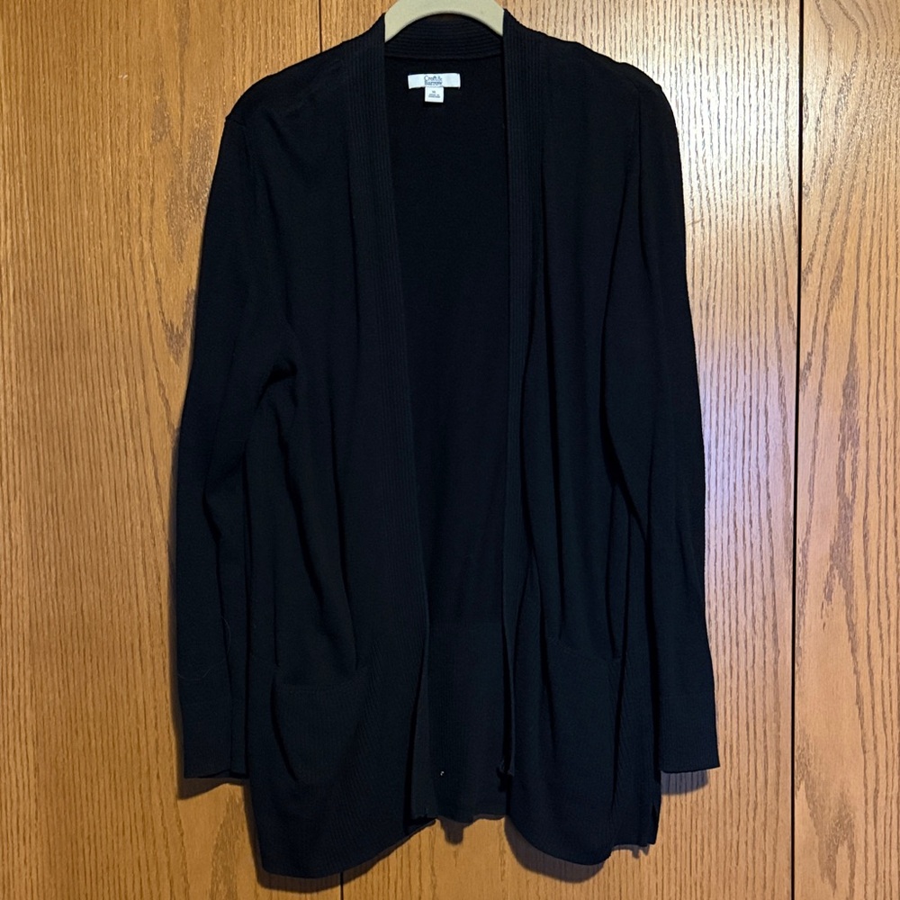 Croft & Barrow Women's Black Open Cardigan
